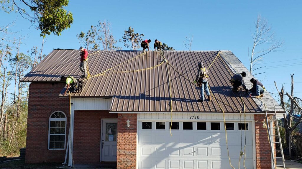 Florida roofing contractors at work