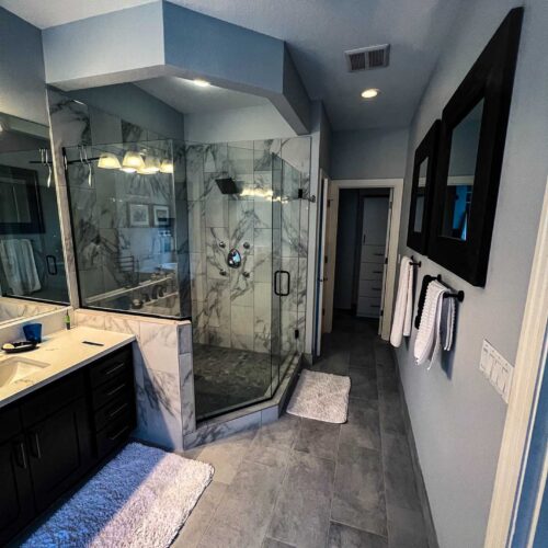 Modern bathroom with a walk-in shower