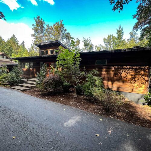 Residential home with wood siding