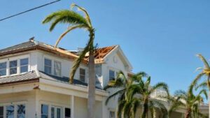 Florida roof being repaired after hurricane ian damage