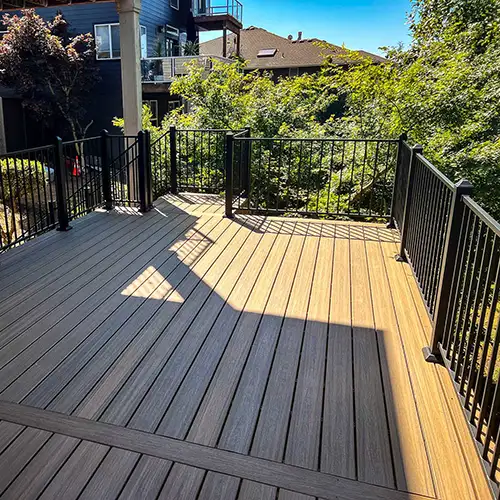 Newly installed deck on a residential home | American Mastercraft